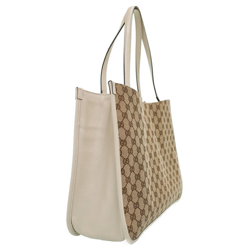 Gucci 1955 Bag white Tote trim GG leather canvas Horsebit